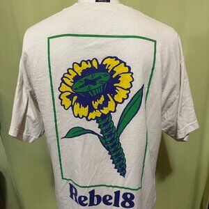 Rebel8 Sunflower Screw Design Men's White T Shirt Size Large Rebel Eight
